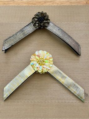 Set of 2 Lindsay Phillips Switchflop straps- metallic taupe and sunny yellow
